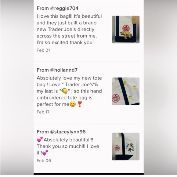 Trader Joe's Tote Bag with Ladybug and Flower Design - Picture 9 of 13